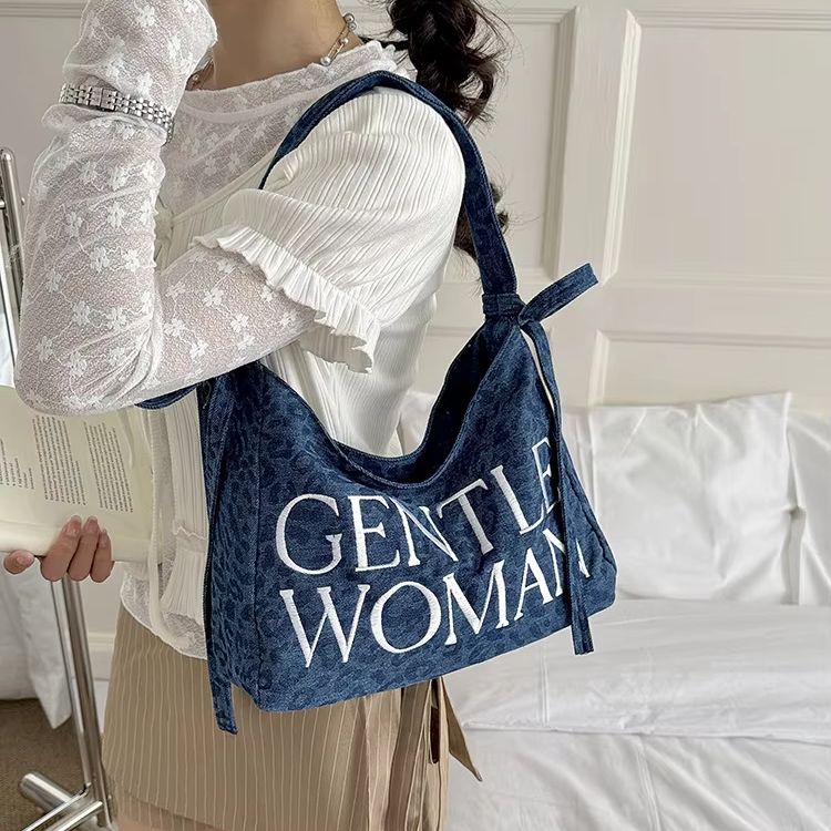 Leather Work Japan - Simple and Versatile Letter-Printed Shoulder/Underarm Bag
