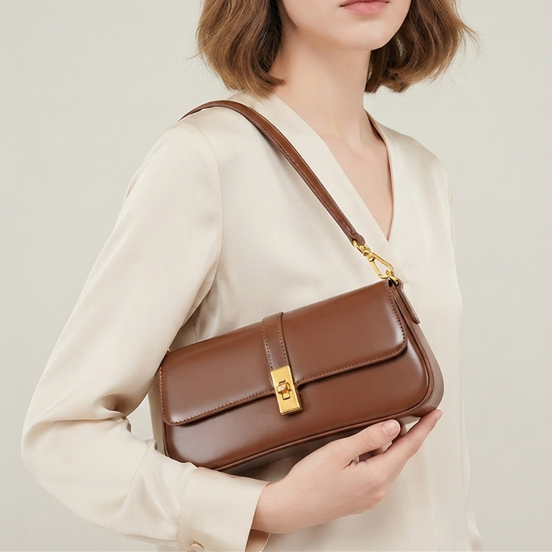Leather Work Handbags For Women - BURMINSA Genuine Leather Crossbody Bags For