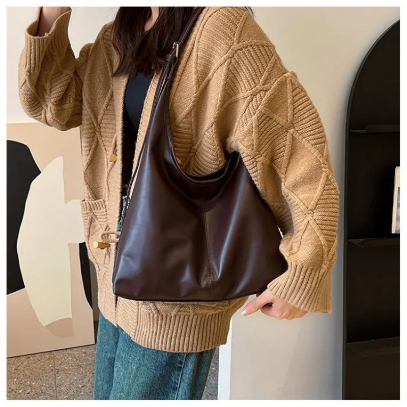 Leather Work Handbags For Women - Vintage Hobo Tote Bag for Women