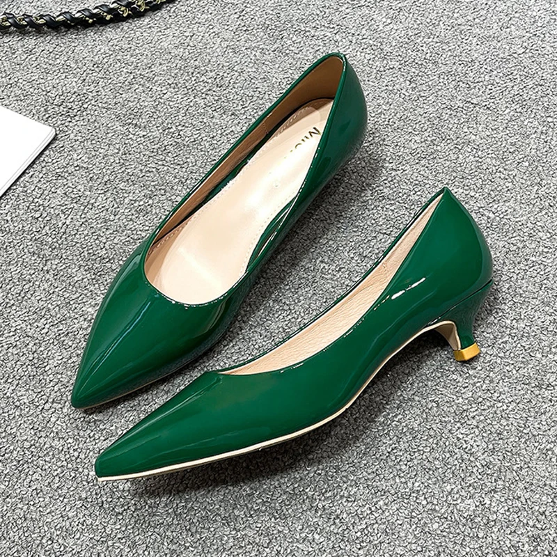 Leather Work Japan - Women Low Small High Heels Shoes