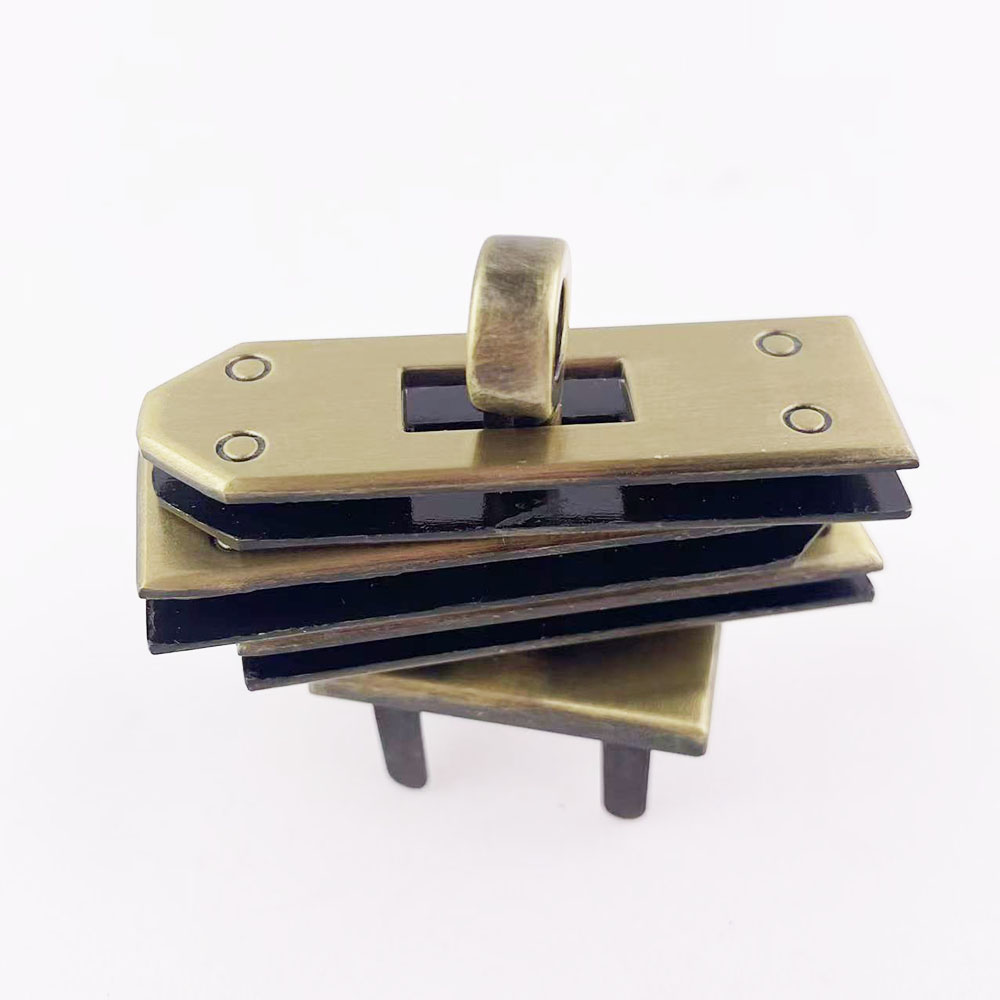 Leatherwork Hardware - 1set(4pcs) 46mm Gold/Brass Metal Bag Lock