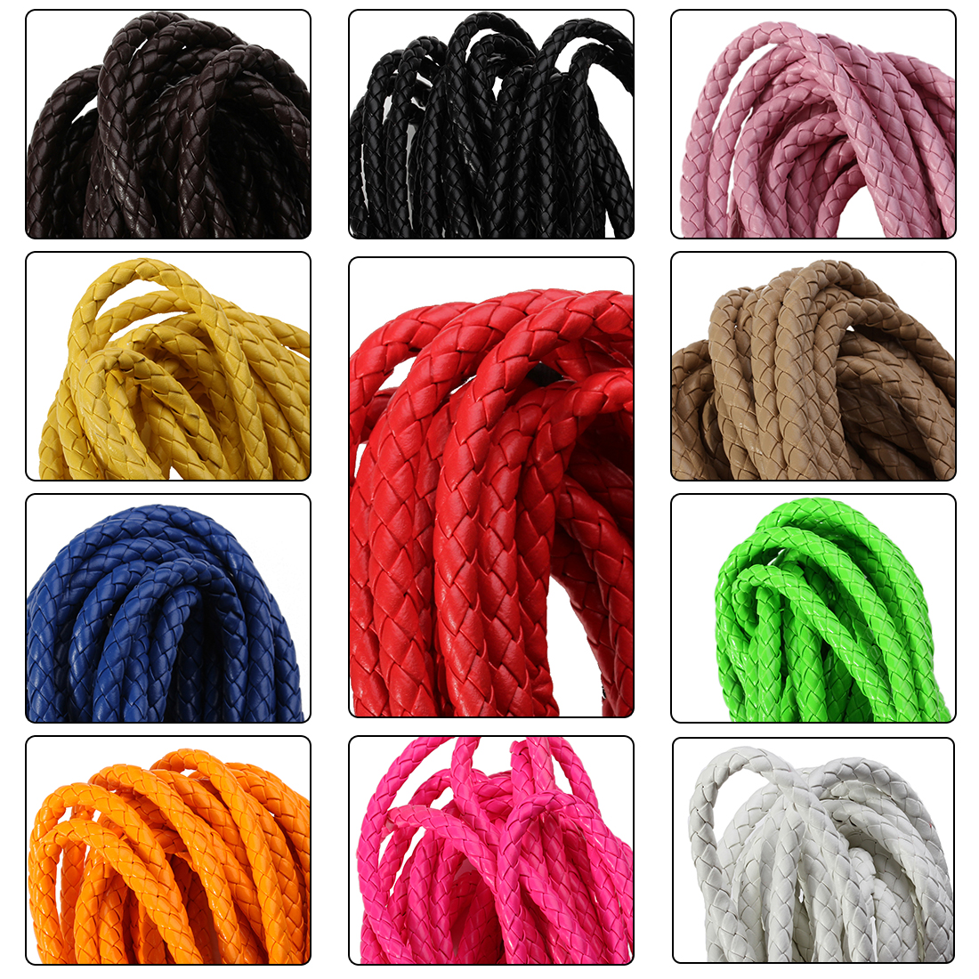 Leatherwork Beginner - 5 Yards/lot 6/7mm Braided Leather Cord