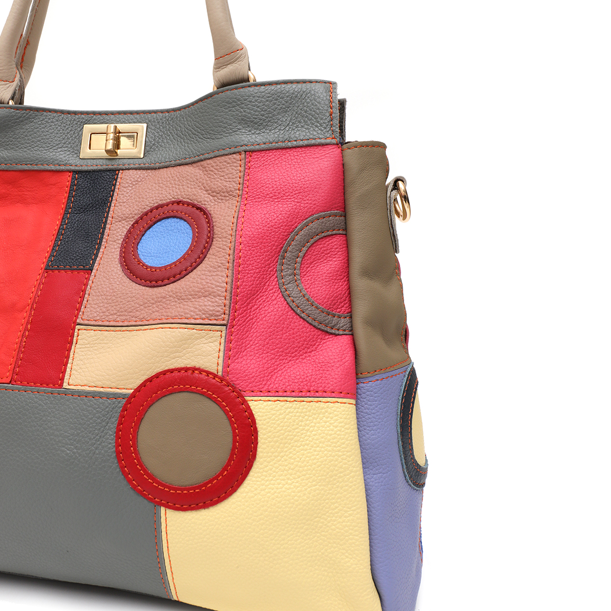 SC Chic Colorful Real Leather  - Leather Work Handbags For Women 评论和价格