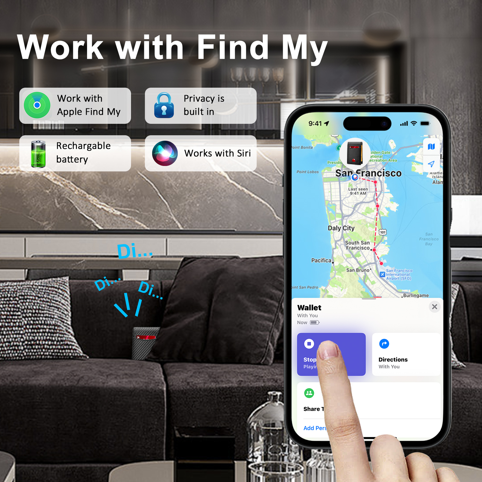 Smart GPS Wallet for Men Work  - Leather Work In My Area 评论和价格