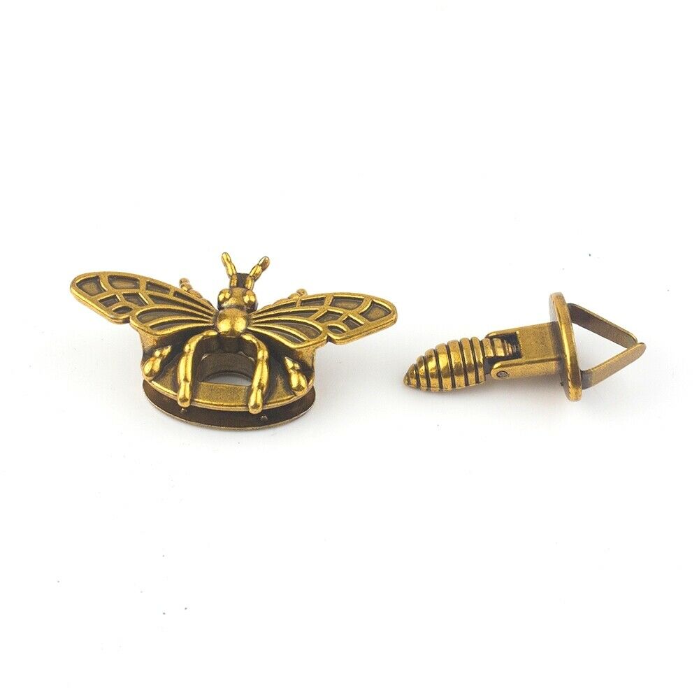 Metal Bee Shape Turn Lock Retr - Leatherwork Hardware 评论和价格