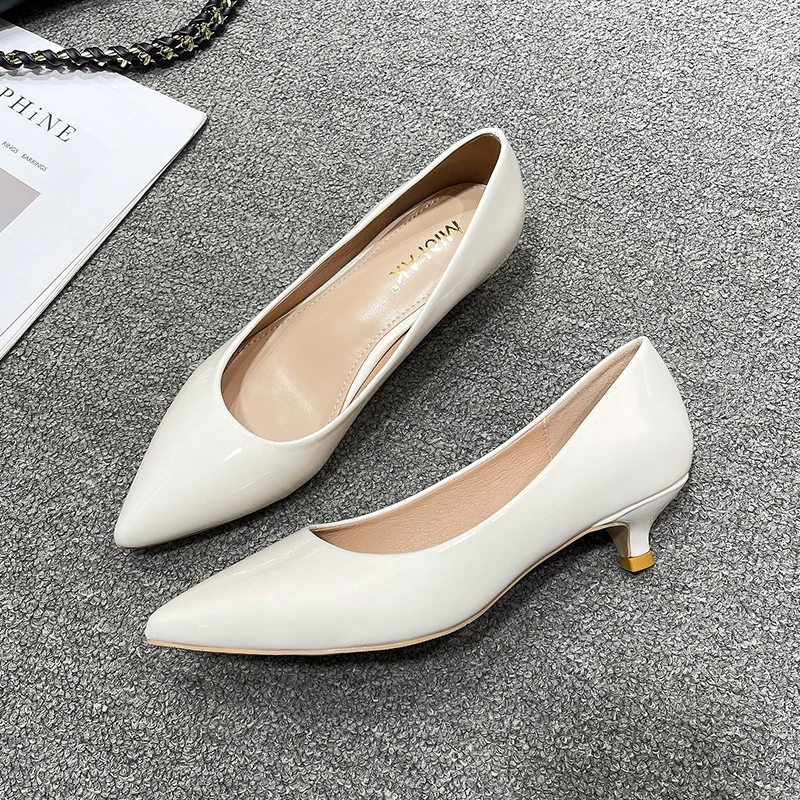 Women Low Small High Heels Sho - Leather Work Japan 评论和价格