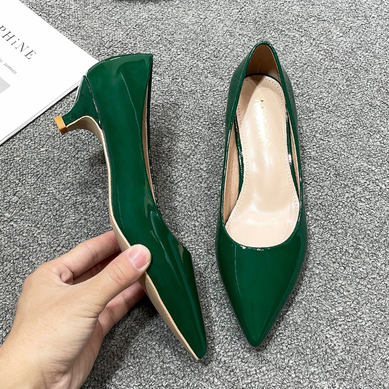 Women Low Small High Heels Sho - Leather Work Japan 评论和价格