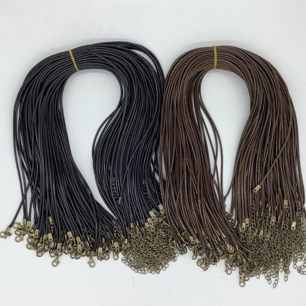 20pcs 45cm Brown Waxed Necklac - Leatherwork Beginner 评论和价格