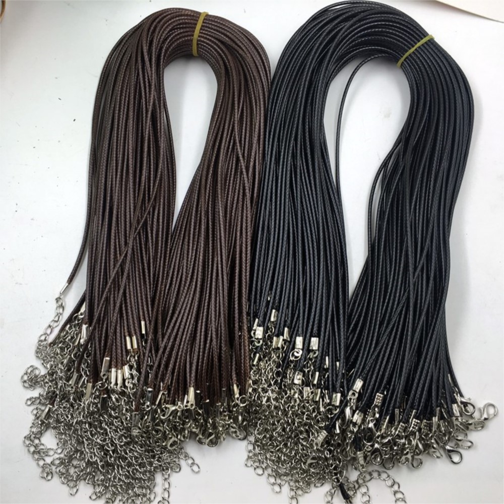 20pcs 45cm Brown Waxed Necklac - Leatherwork Beginner 评论和价格