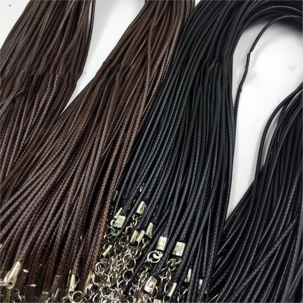 20pcs 45cm Brown Waxed Necklac - Leatherwork Beginner 评论和价格