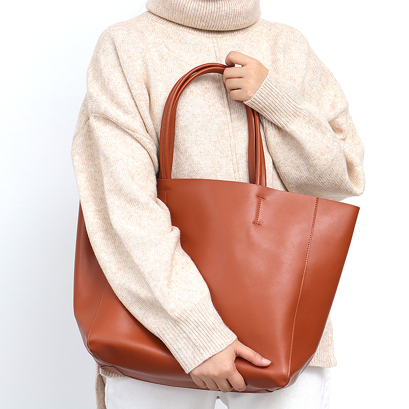 Minimalist Big Tote Bag Women  - Leather Work Handbags For Women 评论和价格