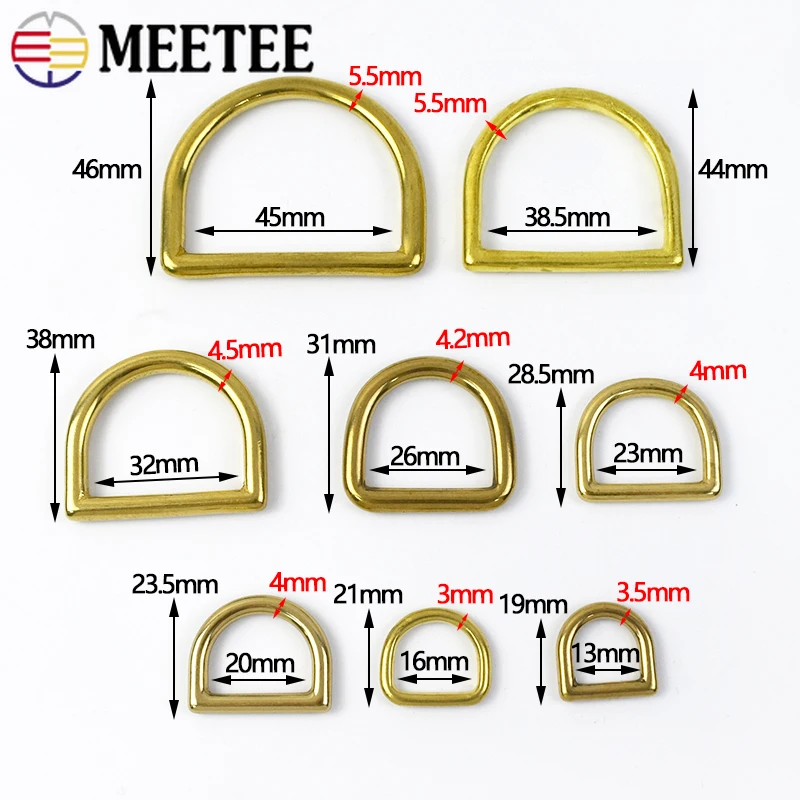 2/5Pcs 13-44mm Solid Brass D R - Leatherwork Hardware 评论和价格