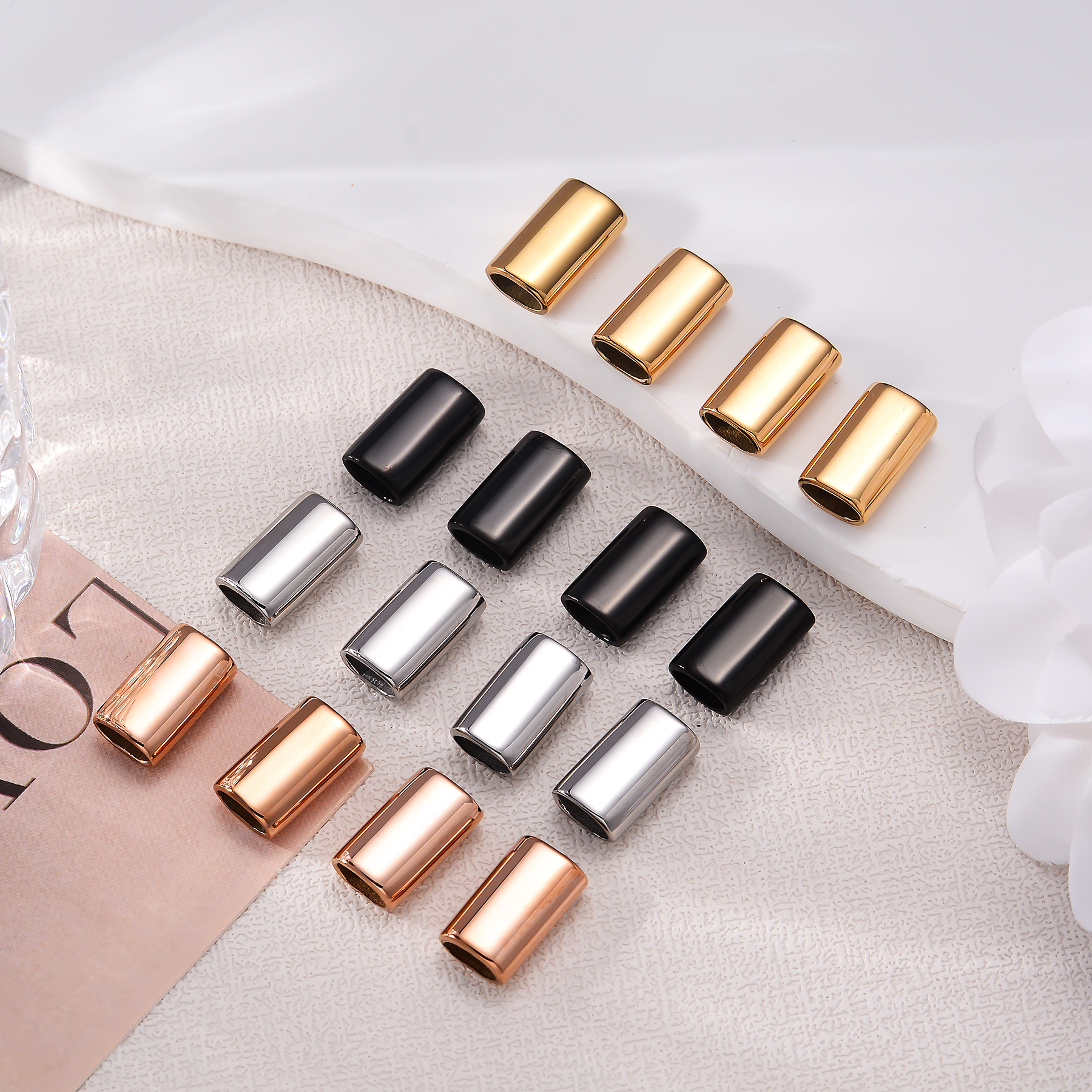 6PCS Stainless Steel Charm Sli - Leatherwork Beginner 评论和价格