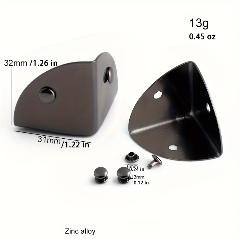 4PCS Metal Triangle Corner Pro - Leatherwork Hardware 评论和价格