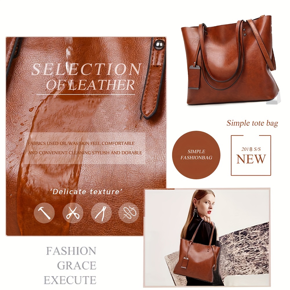 Fashionable Classic Retro Leat - Leather Work Handbags For Women 评论和价格